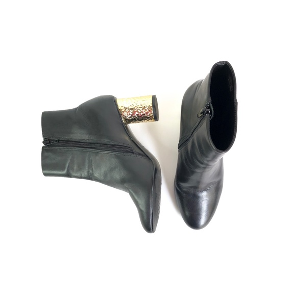 Kurt Geiger Noble Black Leather Gold Bootie | 36 - Picture 7 of 7